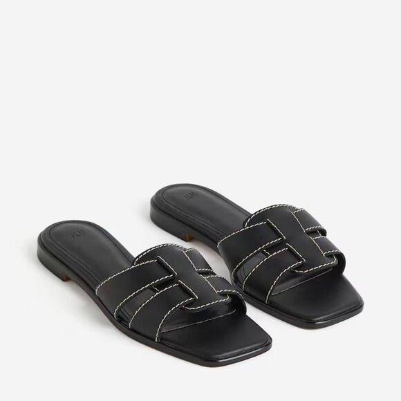 H&M Shoes - NEW H&M Black Slides Vegan Leather Sandals Size 11! ALSO SELLING IN TAN!
